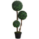 Raha Triple Ball Boxwood Tree in Black Pot | Lifelike Poly Silk 36"