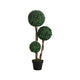 Raha Triple Ball Boxwood Tree in Black Pot | Lifelike Poly Silk 36"