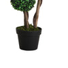 Raha Triple Ball Boxwood Tree in Black Pot | Lifelike Poly Silk 36"