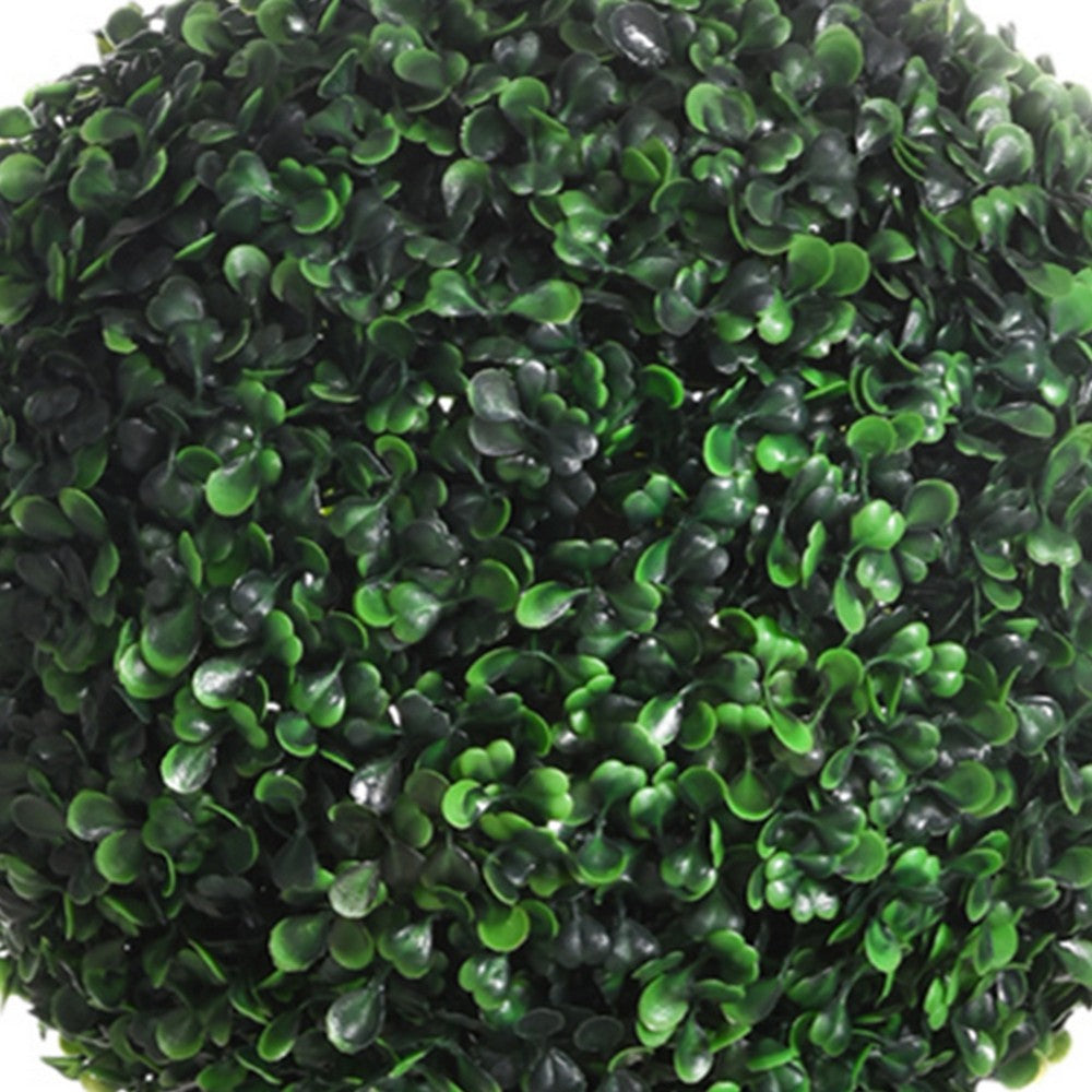 Raha Triple Ball Boxwood Tree in Black Pot | Lifelike Poly Silk 36"