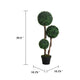 Raha Triple Ball Boxwood Tree in Black Pot | Lifelike Poly Silk 36"