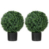Jese Faux Boxwood Ball Topiary Tree | Set of 2 | Faux Moss | Lifelike 21"