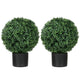 Jese Faux Boxwood Ball Topiary Tree | Set of 2 | Faux Moss | Lifelike 21"
