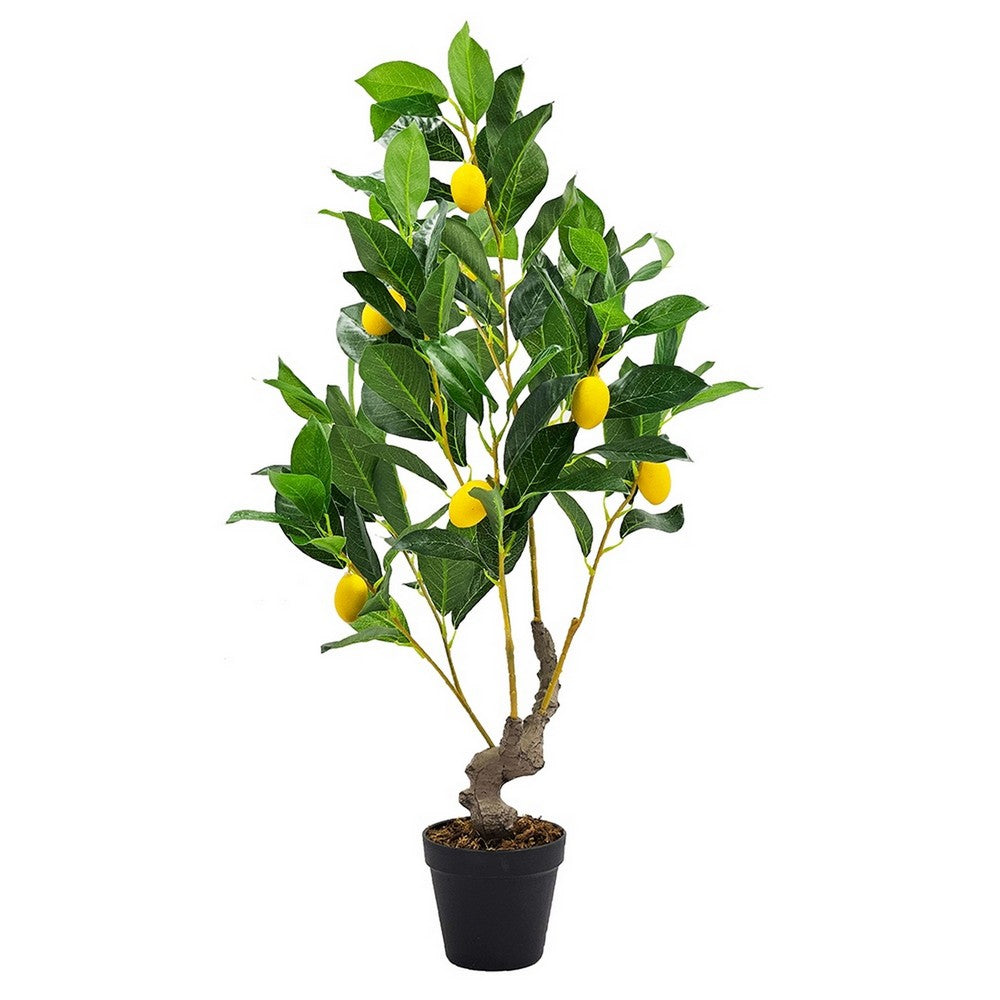 Bonny Artificial Lemon Tree with Lifelike Lemon | Black Pot | Lifelike 32"