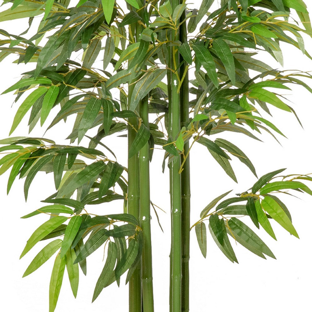 Valey Faux Bamboo Tree with Cement-Filled Pot | Lifelike Poly Silk 55"