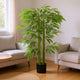 Valey Faux Bamboo Tree with Cement-Filled Pot | Lifelike Poly Silk 55"