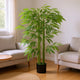 Valey Faux Bamboo Tree with Cement-Filled Pot | Lifelike Poly Silk 55"