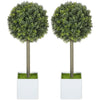 Marcy Artificial Topiary Plants Set | 114 Poly Silk Lifelike Leaves 18"