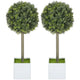 Marcy Artificial Topiary Plants Set | 114 Poly Silk Lifelike Leaves 18"