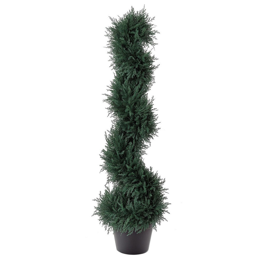 Celia Artificial Cedar Spiral Topiary Tree | Lifelike Poly Silk 36"