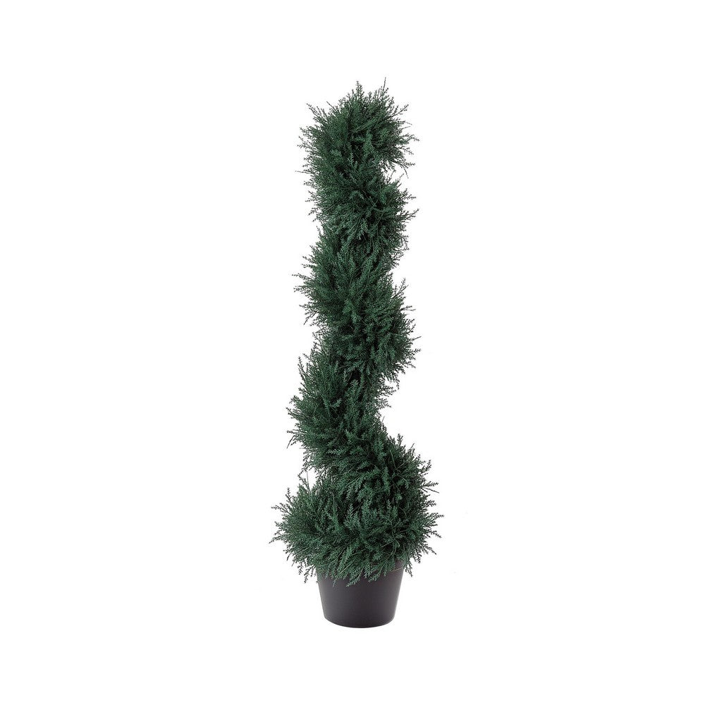 Celia Artificial Cedar Spiral Topiary Tree | Lifelike Poly Silk 36"