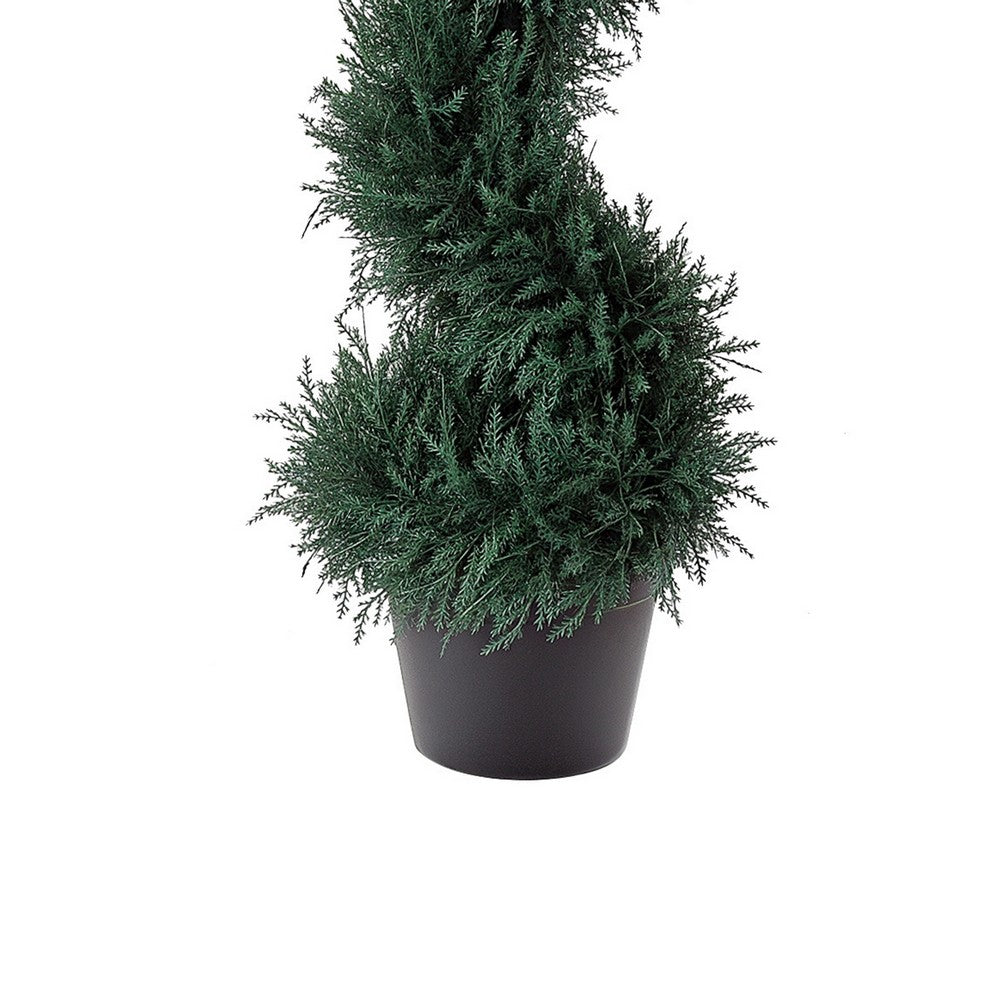 Celia Artificial Cedar Spiral Topiary Tree | Lifelike Poly Silk 36"