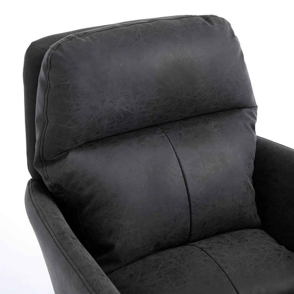 Limz Swivel Office Chair | Adjustable Height | Foam Fill Black Faux Leather