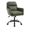 Limz Swivel Office Chair | Adjustable Height | Foam Fill Green Faux Leather