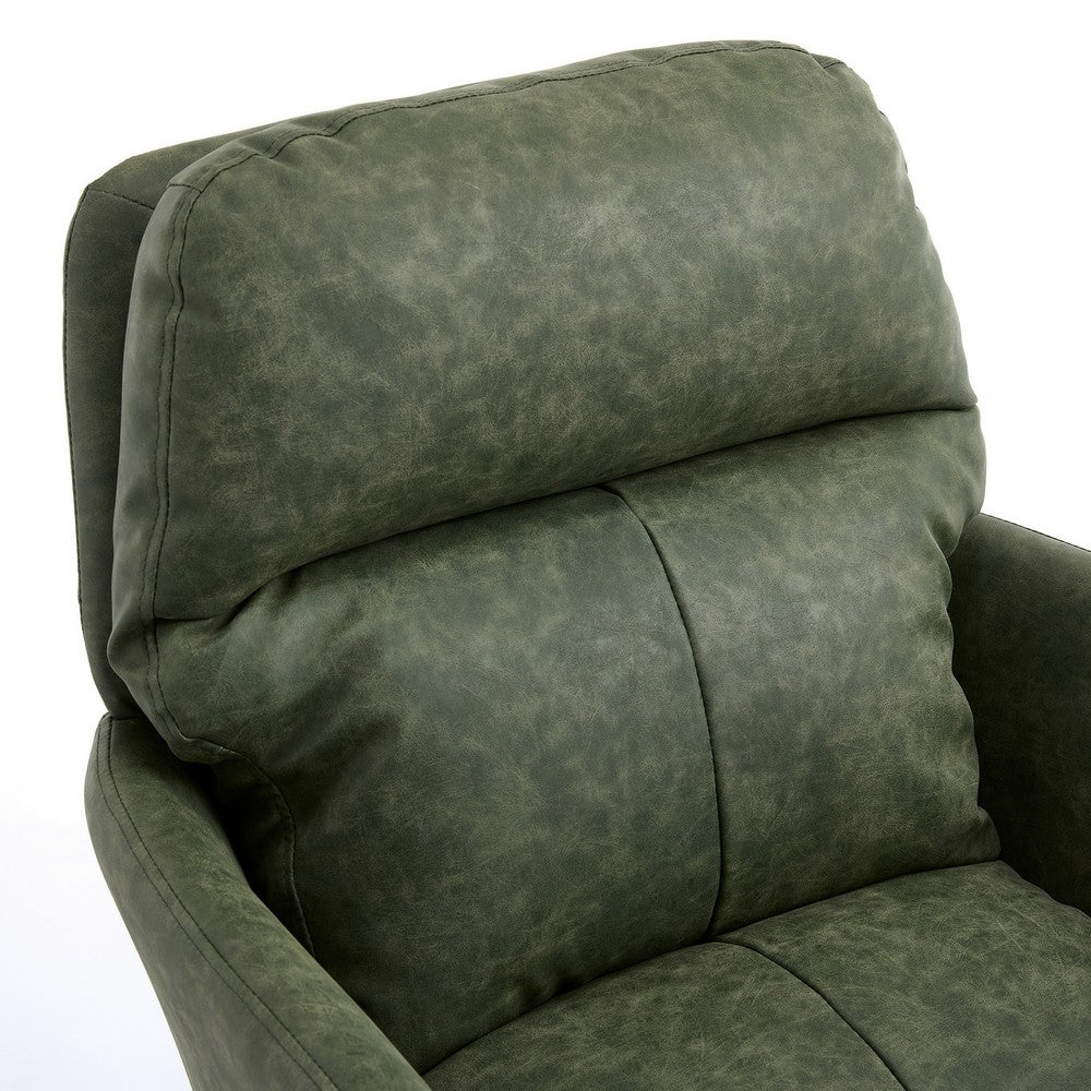 Limz Swivel Office Chair | Adjustable Height | Foam Fill Green Faux Leather
