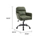 Limz Swivel Office Chair | Adjustable Height | Foam Fill Green Faux Leather