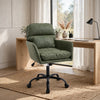 Limz Swivel Office Chair | Adjustable Height | Foam Fill Green Faux Leather