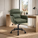 Limz Swivel Office Chair | Adjustable Height | Foam Fill Green Faux Leather