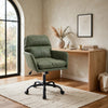 Limz Swivel Office Chair | Adjustable Height | Foam Fill Green Faux Leather
