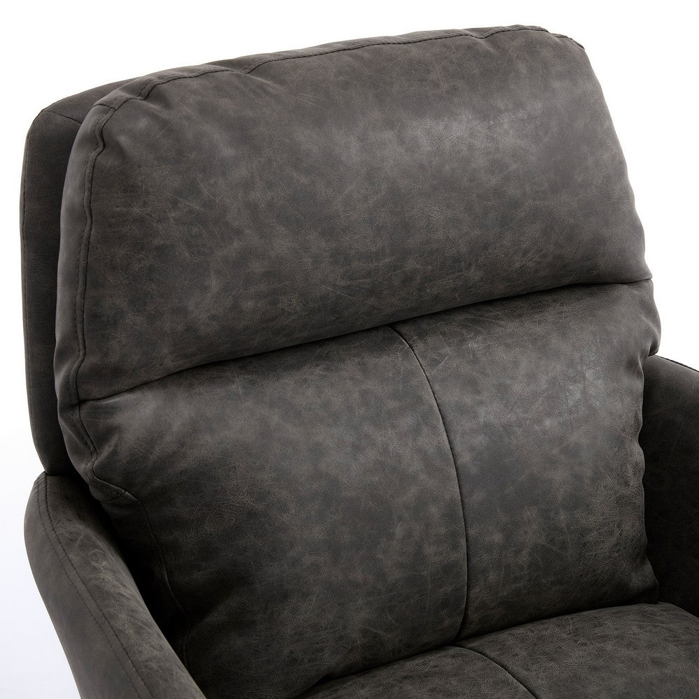Limz Swivel Office Chair | Adjustable Height | Foam Fill Gray Faux Leather