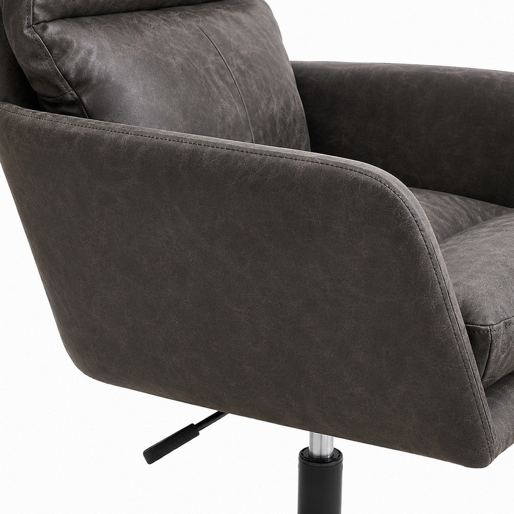 Limz Swivel Office Chair | Adjustable Height | Foam Fill Gray Faux Leather