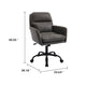 Limz Swivel Office Chair | Adjustable Height | Foam Fill Gray Faux Leather
