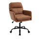 Limz Swivel Office Chair | Adjustable Height | Foam Fill Brown Faux Leather