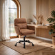 Limz Swivel Office Chair | Adjustable Height | Foam Fill Brown Faux Leather