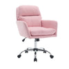 Limz Swivel Office Chair | Adjustable Height | Foam Fill Pink Faux Leather