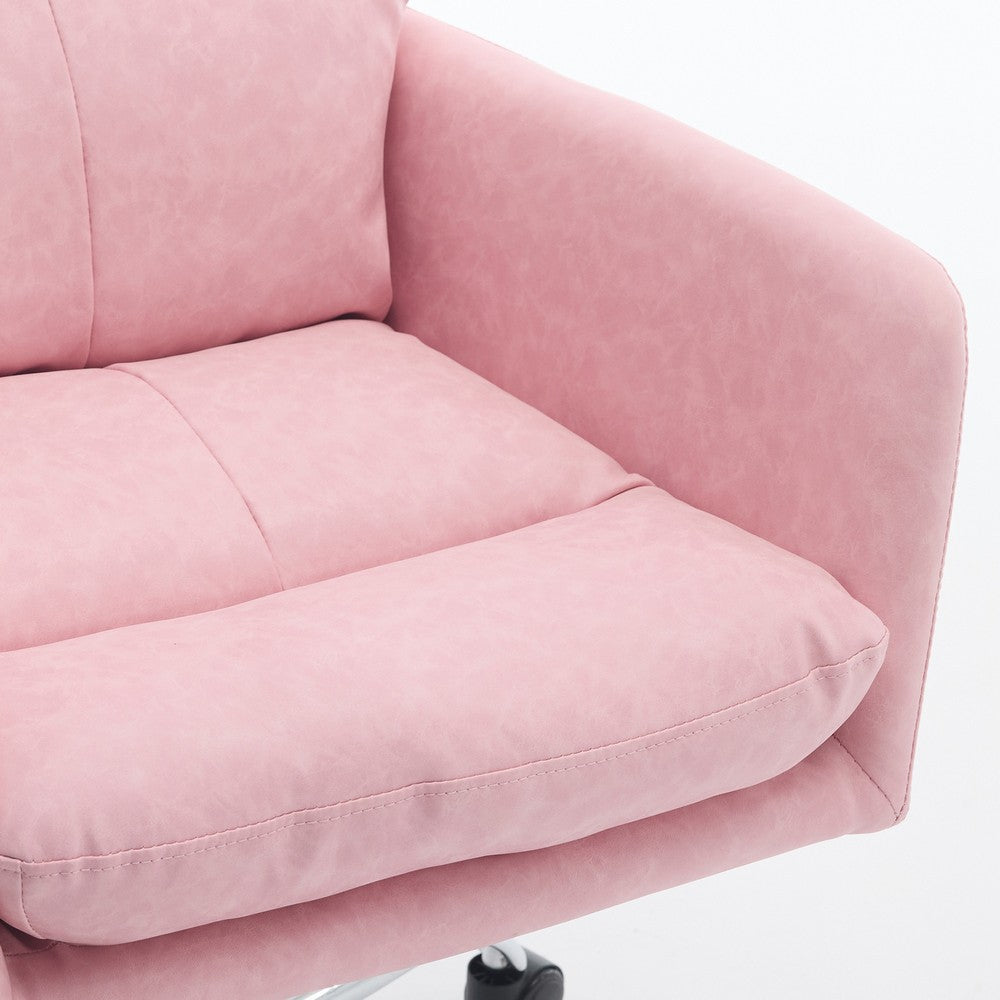 Limz Swivel Office Chair | Adjustable Height | Foam Fill Pink Faux Leather