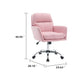 Limz Swivel Office Chair | Adjustable Height | Foam Fill Pink Faux Leather