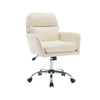 Limz Swivel Office Chair | Adjustable Height | Foam Fill White Faux Leather