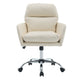 Limz Swivel Office Chair | Adjustable Height | Foam Fill White Faux Leather
