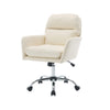 Limz Swivel Office Chair | Adjustable Height | Foam Fill White Faux Leather