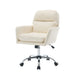 Limz Swivel Office Chair | Adjustable Height | Foam Fill White Faux Leather