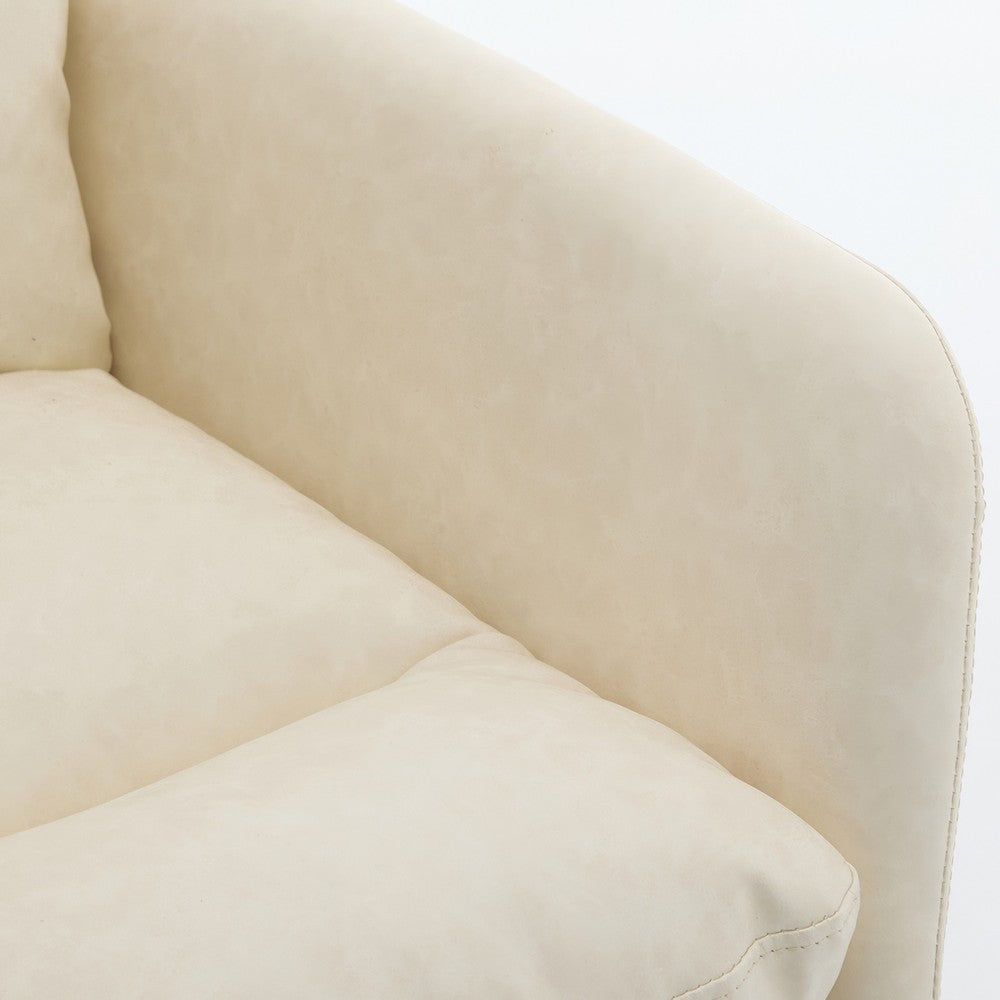 Limz Swivel Office Chair | Adjustable Height | Foam Fill White Faux Leather