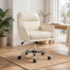 Limz Swivel Office Chair | Adjustable Height | Foam Fill White Faux Leather