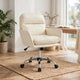 Limz Swivel Office Chair | Adjustable Height | Foam Fill White Faux Leather