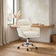 Limz Swivel Office Chair | Adjustable Height | Foam Fill White Faux Leather