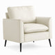Pimi Sofa Chair Set of 2 | Cream White Faux Leather | Retro Black Legs