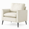 Pimi Sofa Chair Set of 2 | Cream White Faux Leather | Retro Black Legs