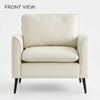 Pimi Sofa Chair Set of 2 | Cream White Faux Leather | Retro Black Legs