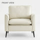Pimi Sofa Chair Set of 2 | Cream White Faux Leather | Retro Black Legs