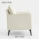 Pimi Sofa Chair Set of 2 | Cream White Faux Leather | Retro Black Legs