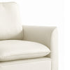 Pimi Sofa Chair Set of 2 | Cream White Faux Leather | Retro Black Legs