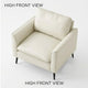 Pimi Sofa Chair Set of 2 | Cream White Faux Leather | Retro Black Legs