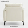 Pimi Sofa Chair Set of 2 | Cream White Faux Leather | Retro Black Legs