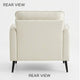Pimi Sofa Chair Set of 2 | Cream White Faux Leather | Retro Black Legs