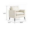 Pimi Sofa Chair Set of 2 | Cream White Faux Leather | Retro Black Legs