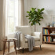 Pimi Sofa Chair Set of 2 | Cream White Faux Leather | Retro Black Legs